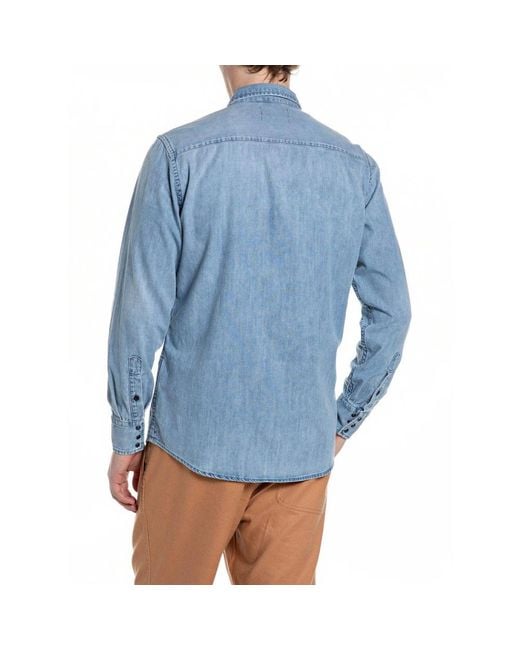Replay Blue Denim Shirts for men
