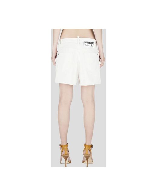 DSquared² White Denim Shorts