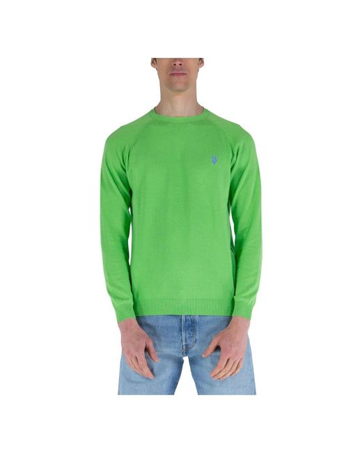 U.S. POLO ASSN. Green Round-Neck Knitwear for men