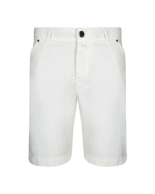 Jacob Cohen Weiße Chambray Bermuda Shorts in White für Herren