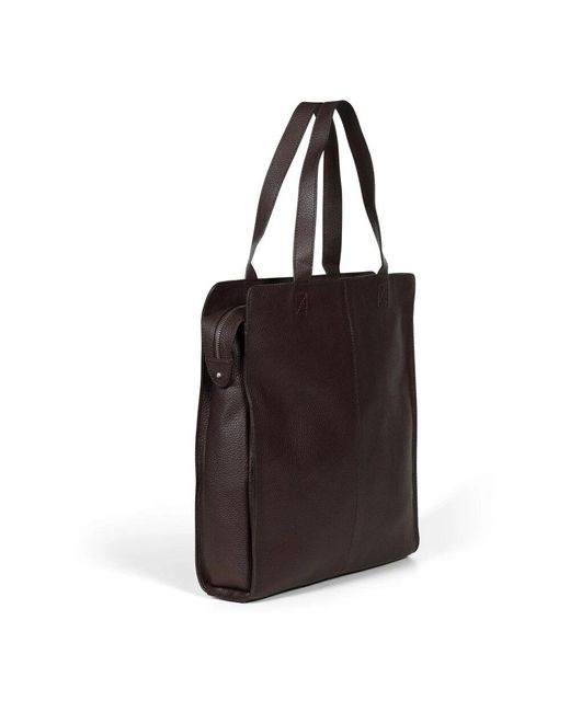 Howard London Dunkelbraune Leder Tote Bag in Brown für Herren