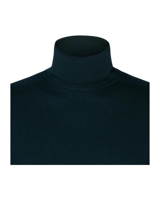 Balmain Dunkelgrüner merinowoll-logo-pullover in Blue für Herren