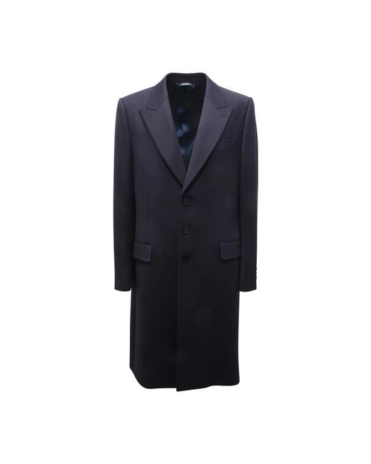 Dolce & Gabbana Blue Single-Breasted Coats for men