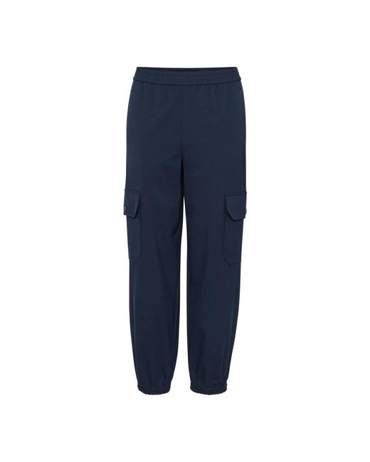 Part Two Blue Elastische Dunkelblaue Hose