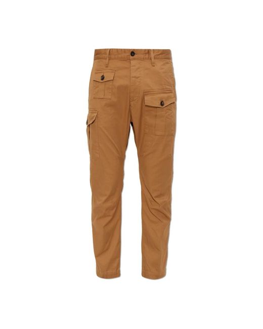 DSquared² Brown Slim-Fit Trousers for men