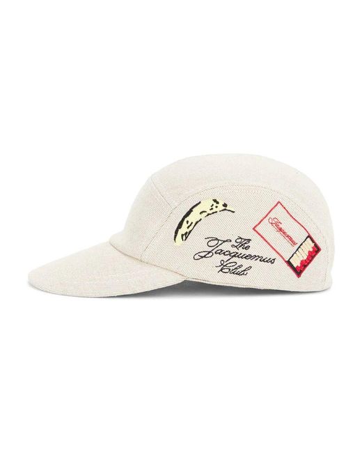 Jacquemus Natural Weiße Baumwollkappe La Casquette Liga