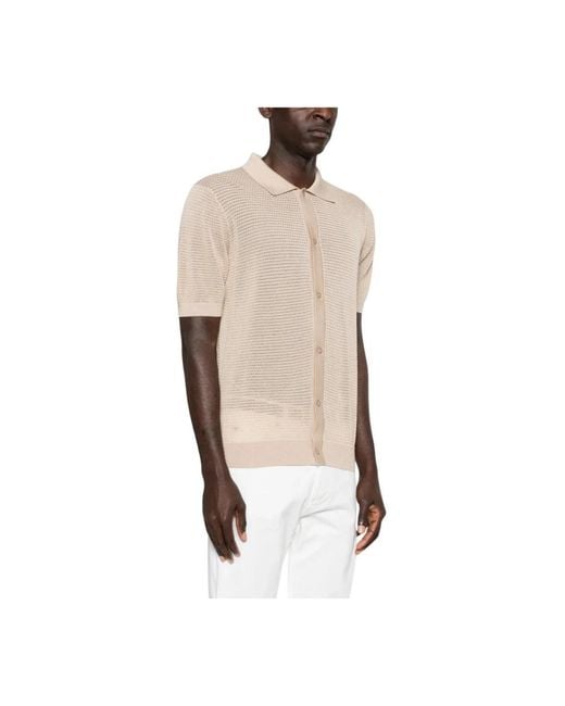 Tagliatore Truien & Vesten ,Katoen Gebreid Shirt in het Natural voor heren