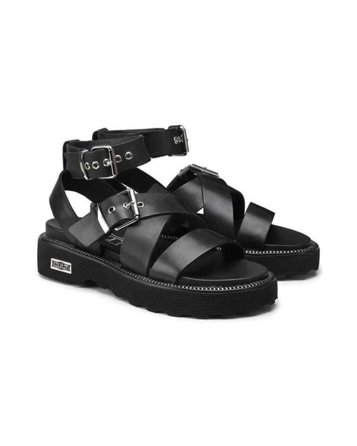 Cult Black Flat Sandals