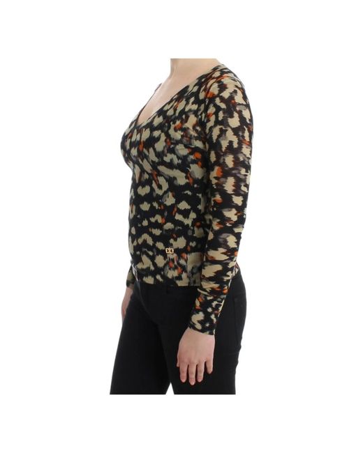 Roberto Cavalli Black V-Neck Knitwear