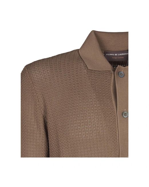 FILIPPO DE LAURENTIIS Brown Short Sleeve Shirts for men