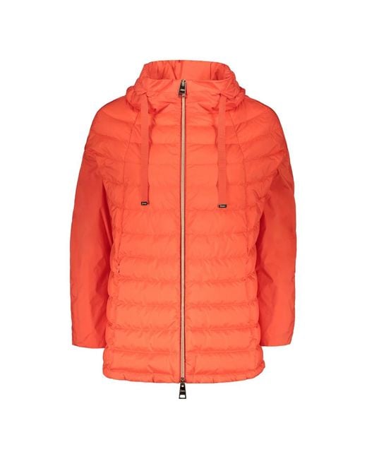 Herno Jassen ,Rood ,Katoen Ganzendons Ritsjas Met Capuchon in het Orange