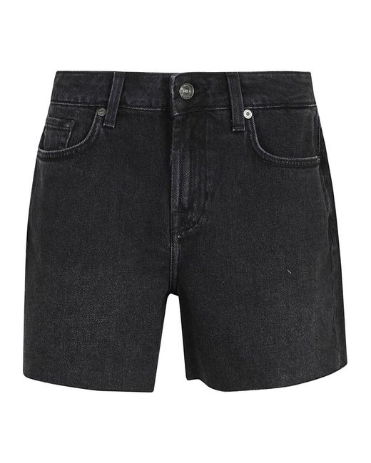 7 For All Mankind Black Denim Shorts