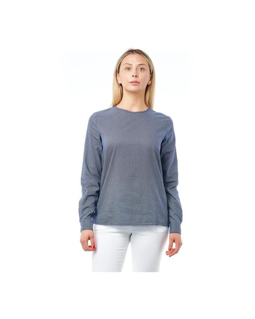 Bagutta Overhemden ,Blauw ,Blouse Met Geometrische Print En Knoopsluiting in het Blue