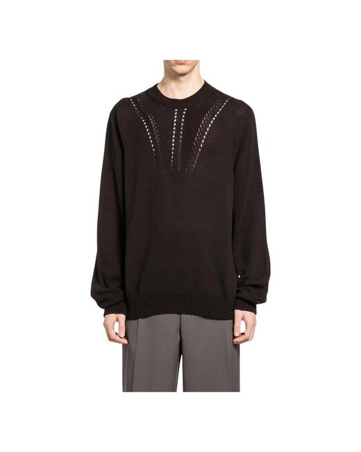 Jil Sander Black Round-Neck Knitwear for men