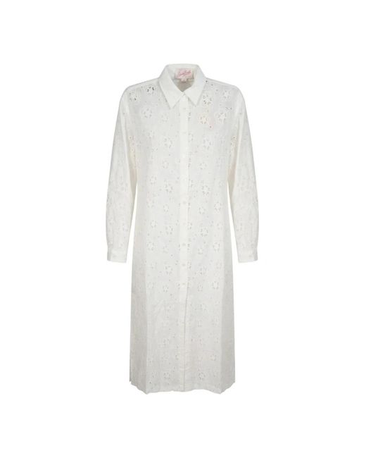 Mc2 Saint Barth White Shirt Dresses