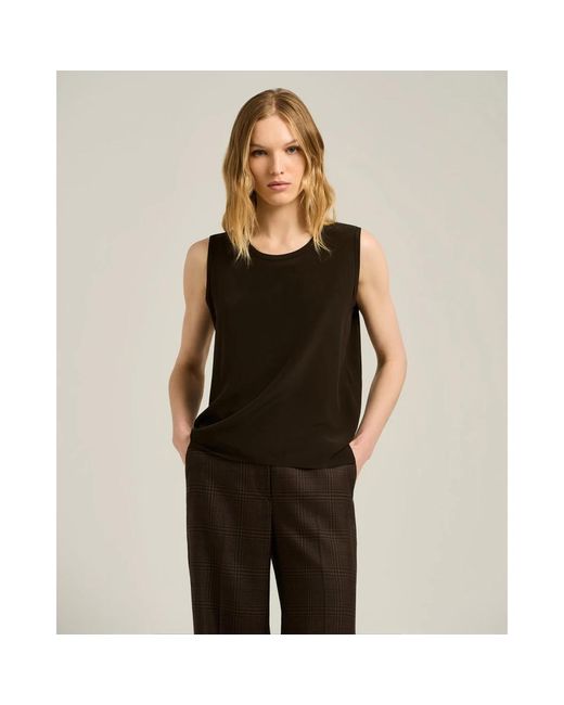 Kiton Tops ,Zwart ,Zijden Top in het Black