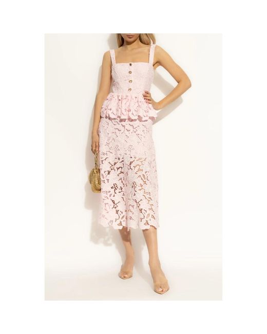 Midi Dresses Self-Portrait en coloris Pink