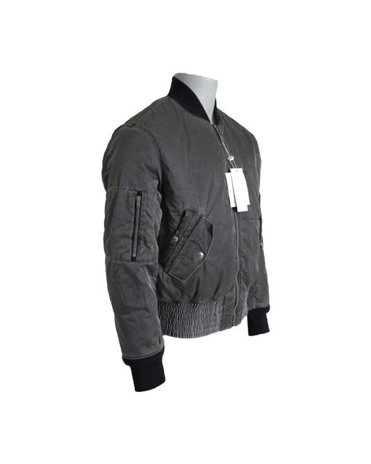 MM6 by Maison Margiela Gray Bomber Jackets for men