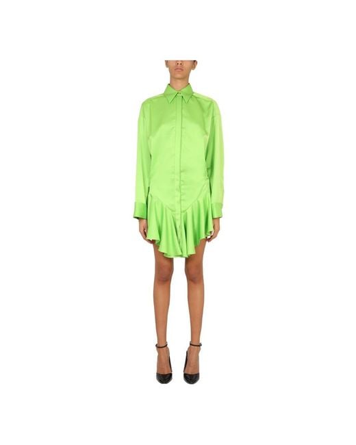 The Attico Green Shirt Dresses