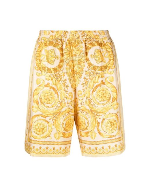 Versace Shorts Met Barokprint in het Yellow voor heren