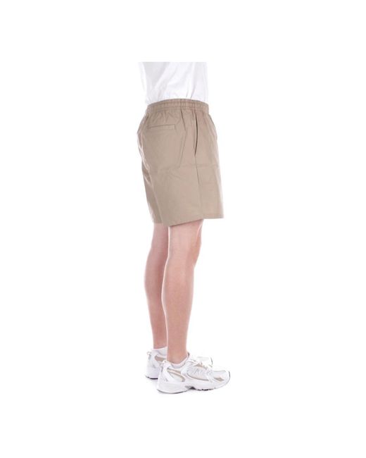 Lacoste Shorts reißverschluss knopf taschen baumwolle, poplin shorts in Natural für Herren
