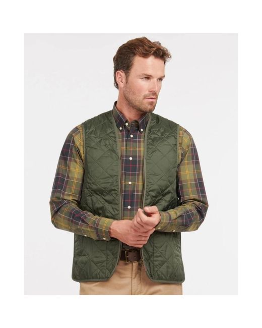 Barbour Jassen ,Groen ,Nylon Gewatteerd Vest Met Tartan Voering in het Green voor heren