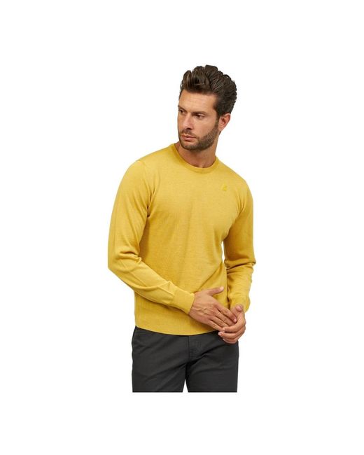 K-Way Yellow Round-Neck Knitwear for men