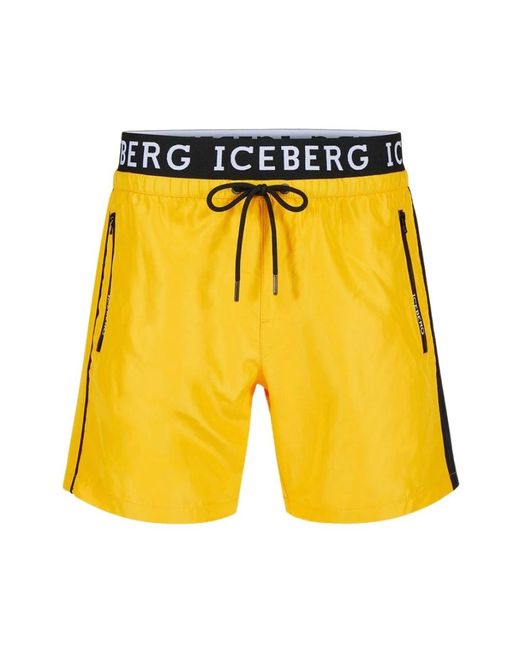 Iceberg Logo swim trunks boxer swimsuit in Yellow für Herren