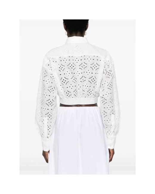 Ermanno Scervino White Besticktes motiv klassisches hemd