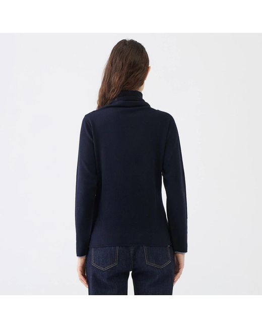 Le Tricot Perugia Blue Turtlenecks