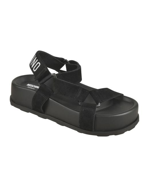 Moschino Black Flat Sandals