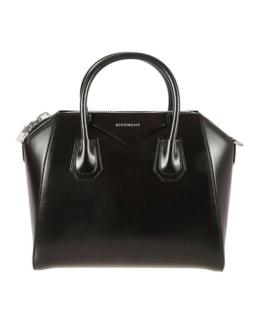 Givenchy Black Lederhandtasche mit graviertem logo