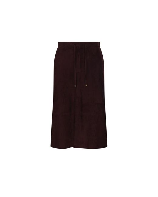 Max Mara Gazza Leren Rok in het Purple