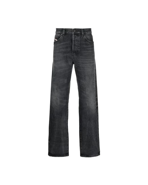 DIESEL Gray Straight Fit Jeans for men