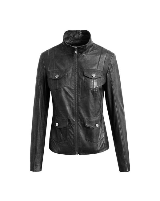 Leather Jackets Btfcph en coloris Black