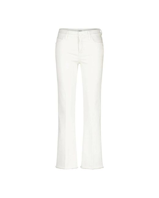 Cambio White Boot-Cut Jeans