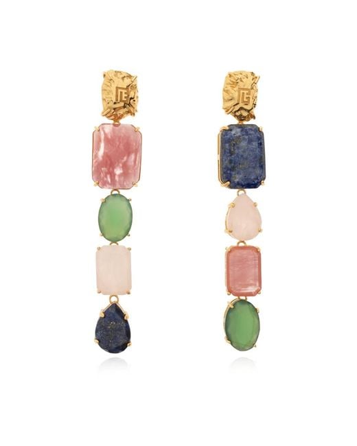Earrings Balmain de color Blue