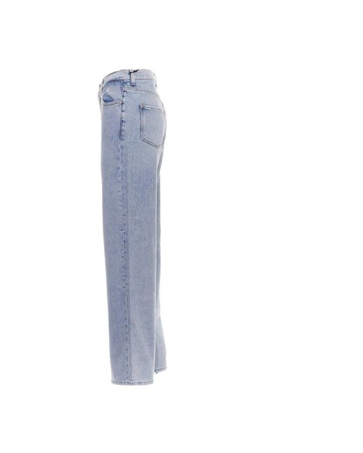 7 For All Mankind Blue Wide Jeans