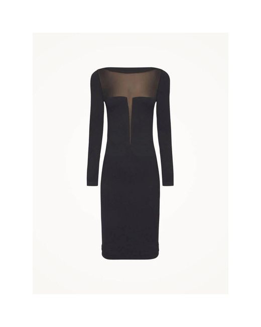 Wolford Kleedjes ,Zwart ,Wol Zwarte Lange Mouw Ondoorzichtige Jurk in het Black