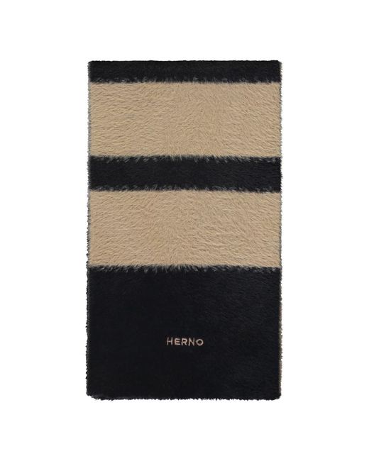 Herno Black Winter Scarves for men
