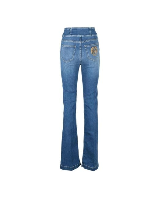 Elisabetta Franchi Blue Flared Jeans