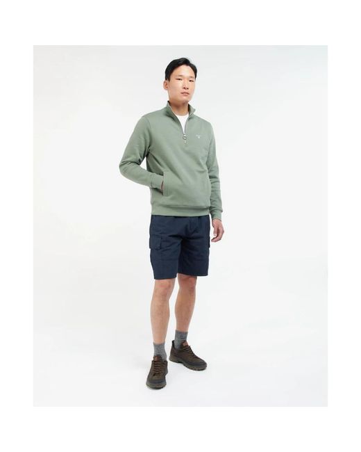 Barbour Hoodies & Sweatvesten ,Groen ,Katoen Rothley Half Zip Sweater in het Green voor heren