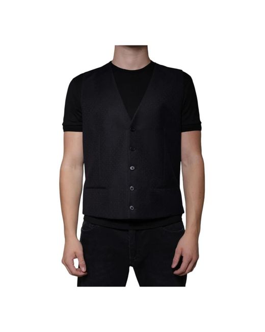 Dolce & Gabbana Black Waistcoats for men