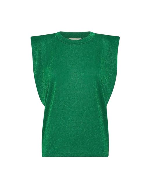 Top sin mangas de jersey lurex Momoní de color Green