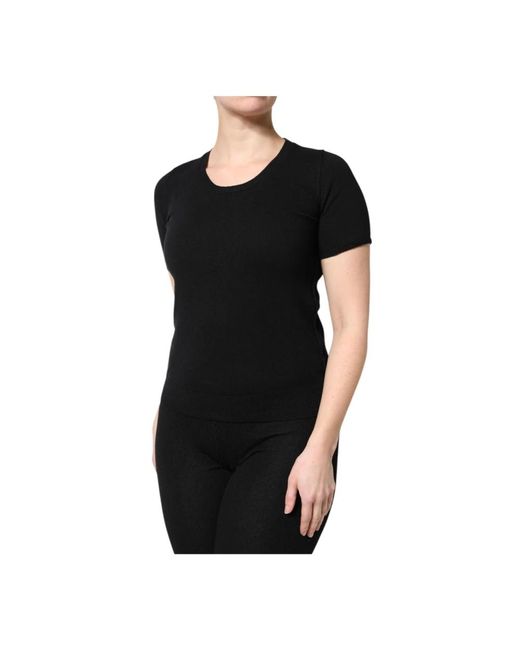 Dolce & Gabbana Black Round-Neck Knitwear