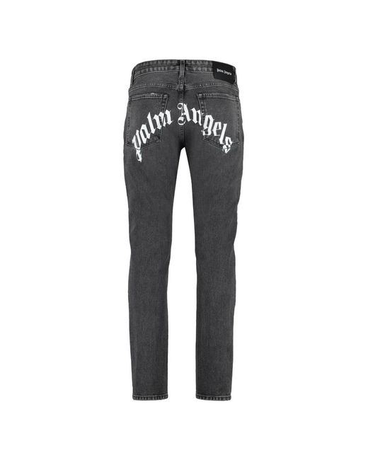 Palm Angels Gray Slim Fit Jeans for men