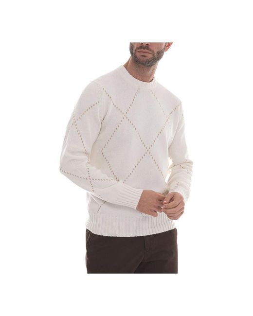 Gran Sasso White Round-Neck Knitwear for men