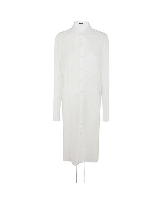 Camisa blanca larga con drapeado Ann Demeulemeester de color White