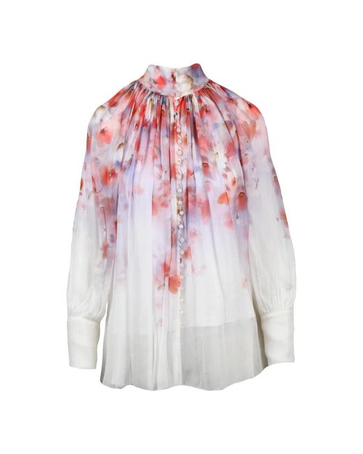 Zimmermann Chiffon Blouse in het White