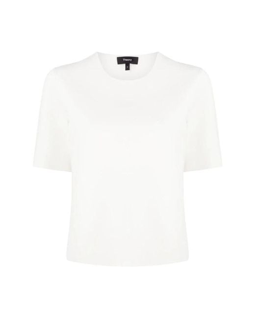 Theory Tops ,Wit ,Polyester Os Cn Tshirt. Compact in het White